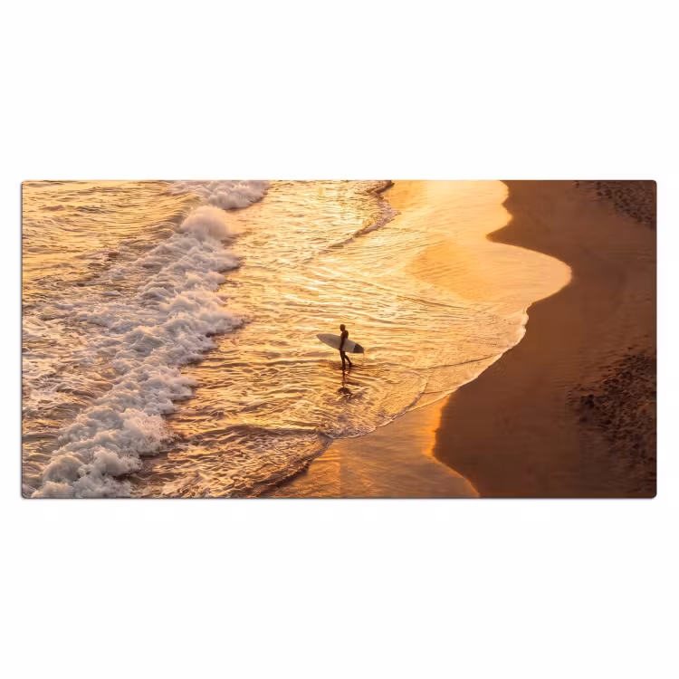 Bureau onderlegger - Surfer - Strand - Zonsondergang - Oceaan - Goud — 2