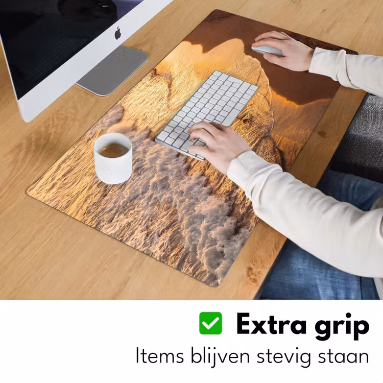 Bureau onderlegger - Surfer - Strand - Zonsondergang - Oceaan - Goud — 6