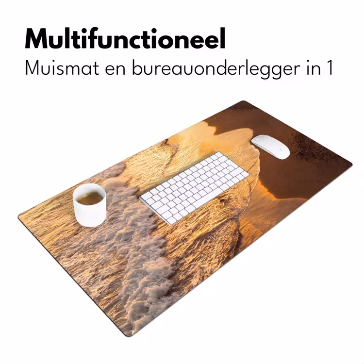 Bureau onderlegger - Surfer - Strand - Zonsondergang - Oceaan - Goud — 7