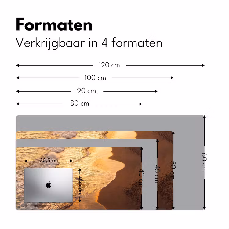 Bureau onderlegger - Surfer - Strand - Zonsondergang - Oceaan - Goud — 8