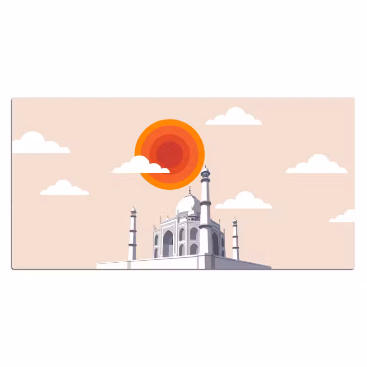 Bureau onderlegger - Taj Mahal - Zon - Koepel - Architectuur - India - Grafisch — 2