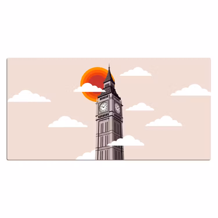 Bureau onderlegger - Toren - Klok - Londen - Architectuur - Retro — 2