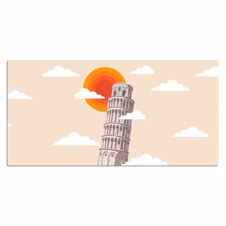 Bureau onderlegger - Toren - Pisa - Architectuur - Minimalistisch - Beige — 2