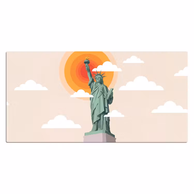 Bureau onderlegger - Vrijheidsbeeld - New York - Zon - Modern — 2