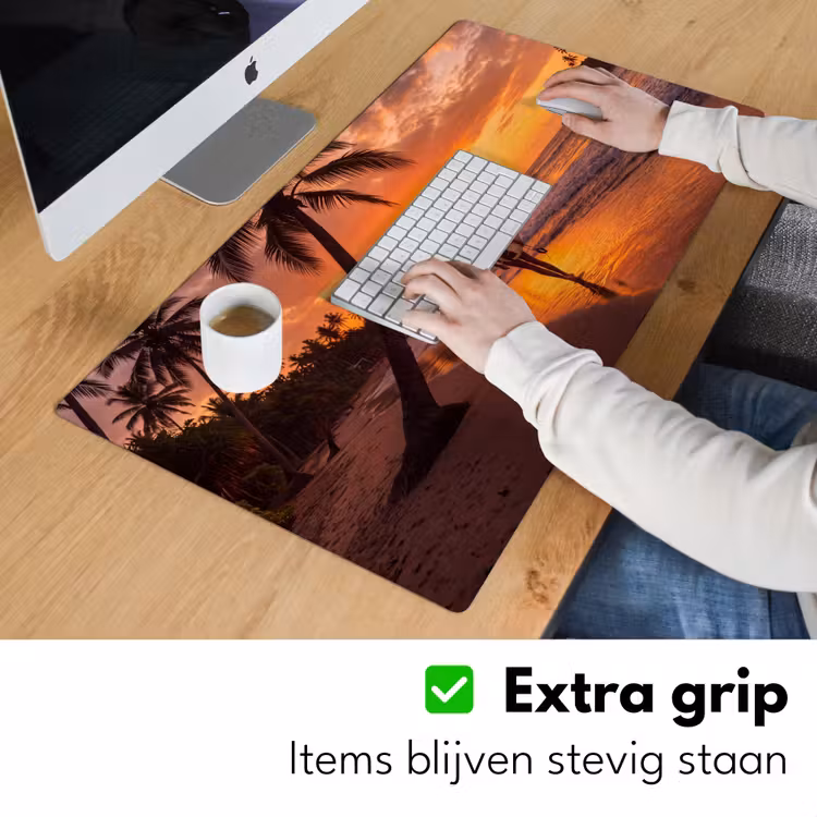 Bureau onderlegger - Vrouw - Surfplank - Strand - Zonsondergang - Oranje — 6