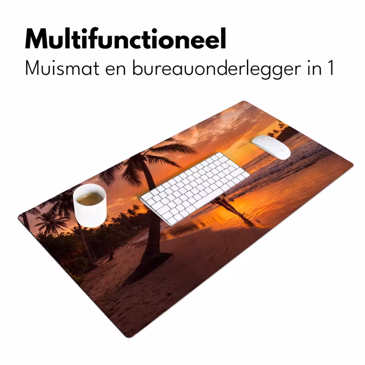 Bureau onderlegger - Vrouw - Surfplank - Strand - Zonsondergang - Oranje — 7