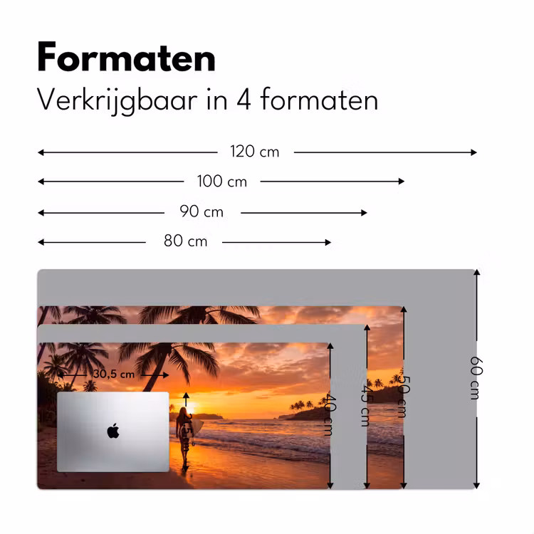 Bureau onderlegger - Vrouw - Surfplank - Strand - Zonsondergang - Oranje — 8