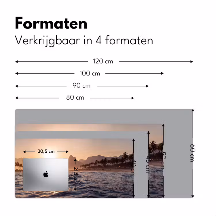 Bureau onderlegger - Zee - Golven - Zonsondergang - Kust - Goud — 8