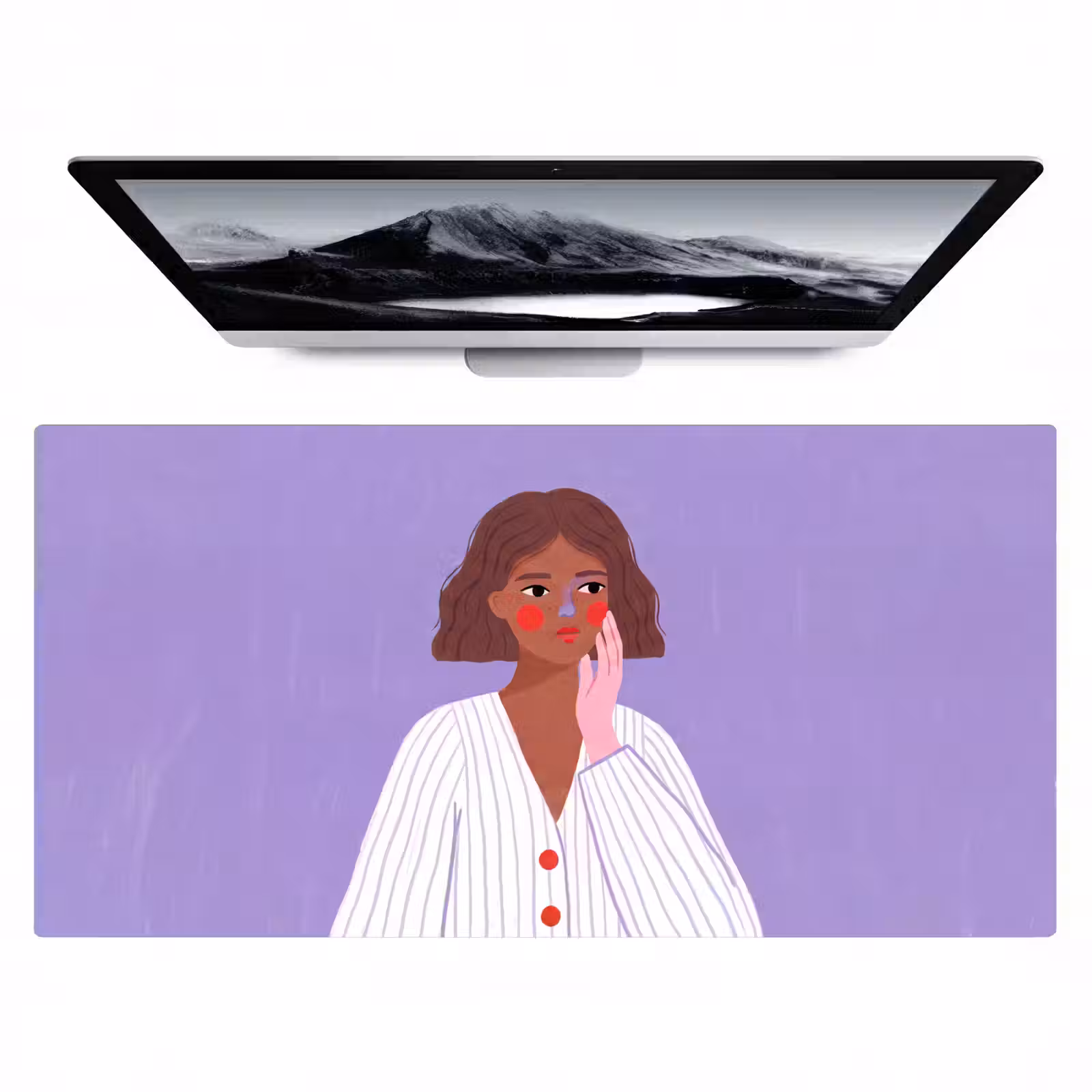 Bureau onderlegger - Vrouw - Gezicht - Mensen - Abstract - Kleurrijk — 1