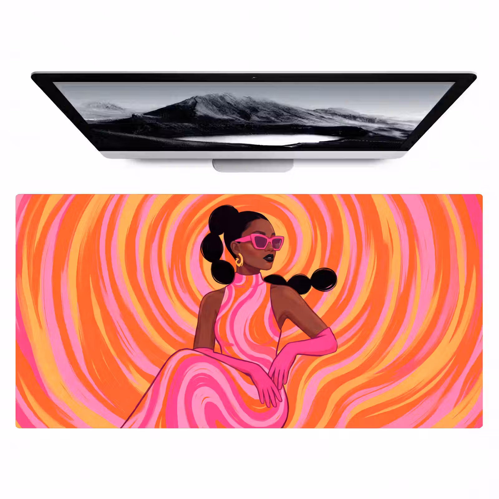 Bureau onderlegger - Vrouw - Portret - Kunst - Abstract - Roze — 1