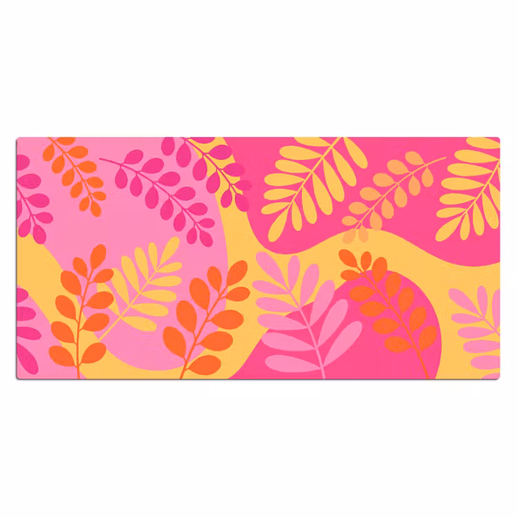 Bureau onderlegger - Natuur - Bladeren - Abstract - Roze - Geel — 2