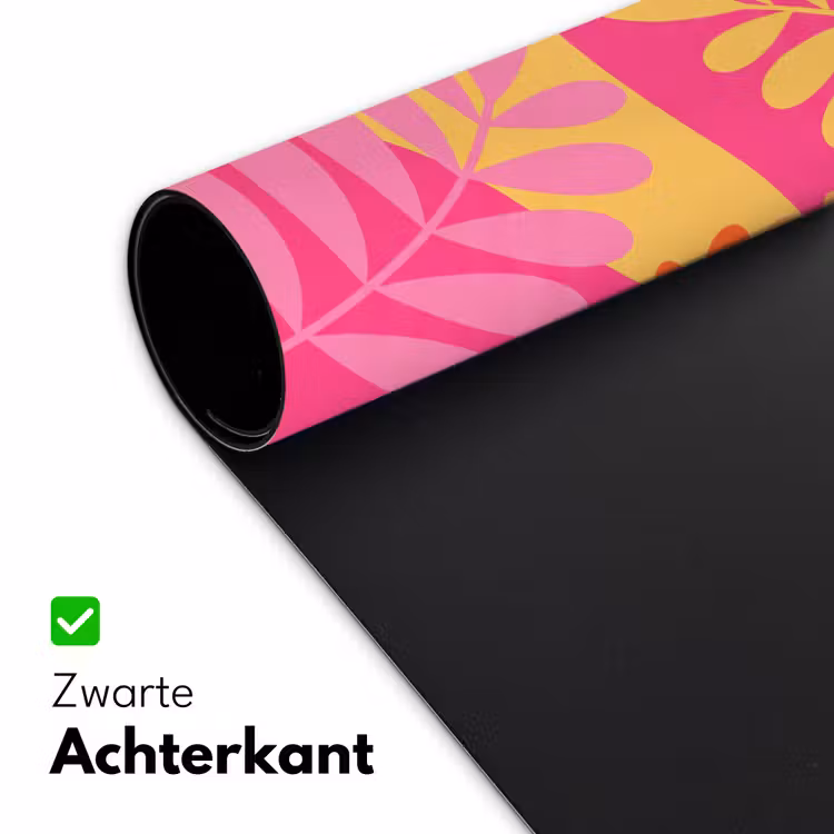 Bureau onderlegger - Natuur - Bladeren - Abstract - Roze - Geel — 5