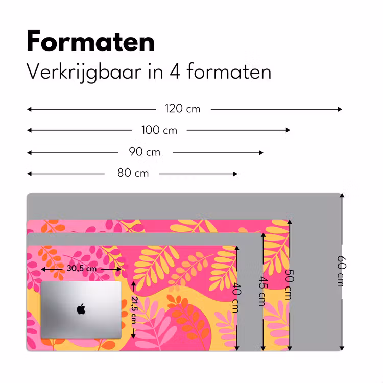 Bureau onderlegger - Natuur - Bladeren - Abstract - Roze - Geel — 8