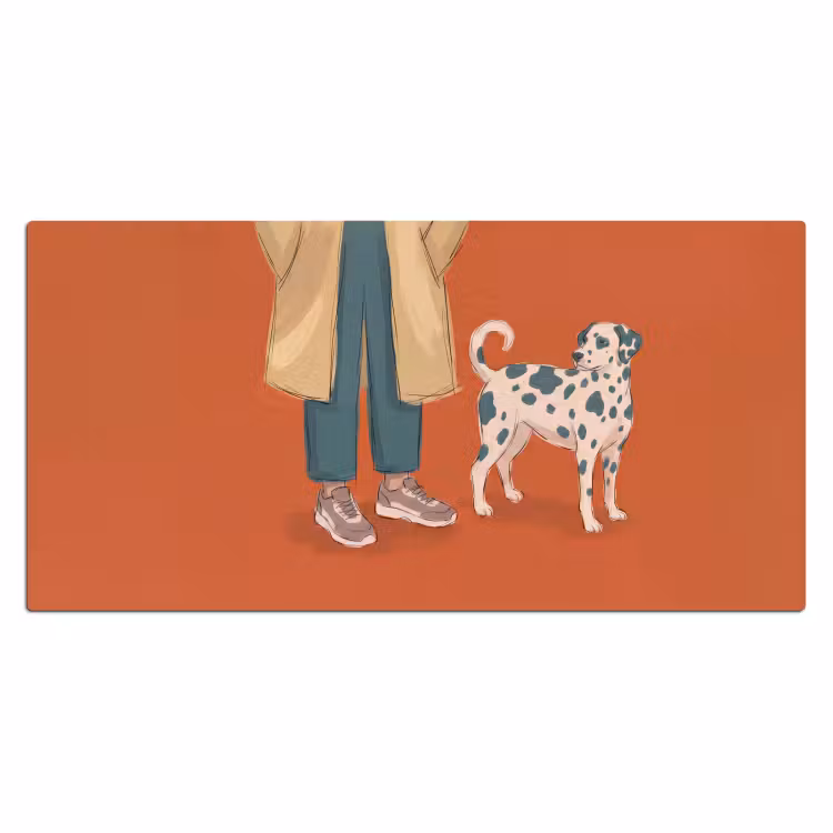 Bureau onderlegger - Persoon - Hond - Dieren - Illustratie - Modern — 2