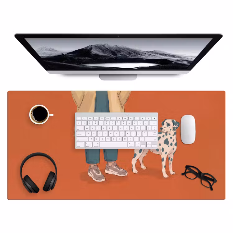 Bureau onderlegger - Persoon - Hond - Dieren - Illustratie - Modern — 4