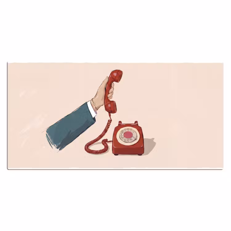 Bureau onderlegger - Telefoon - Hand - Vintage - Communicatie - Rood — 2