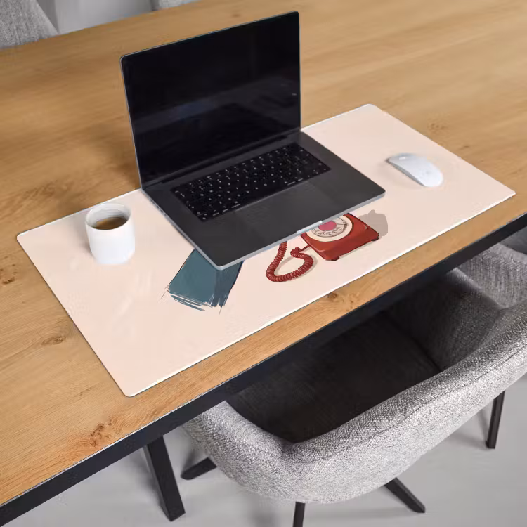 Bureau onderlegger - Telefoon - Hand - Vintage - Communicatie - Rood — 3