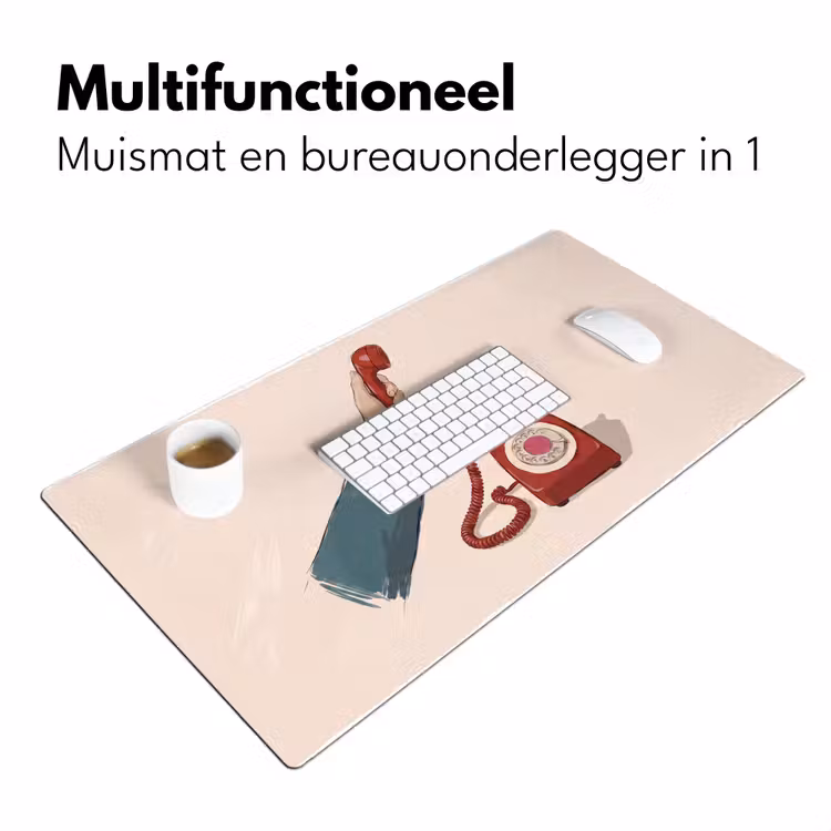 Bureau onderlegger - Telefoon - Hand - Vintage - Communicatie - Rood — 7