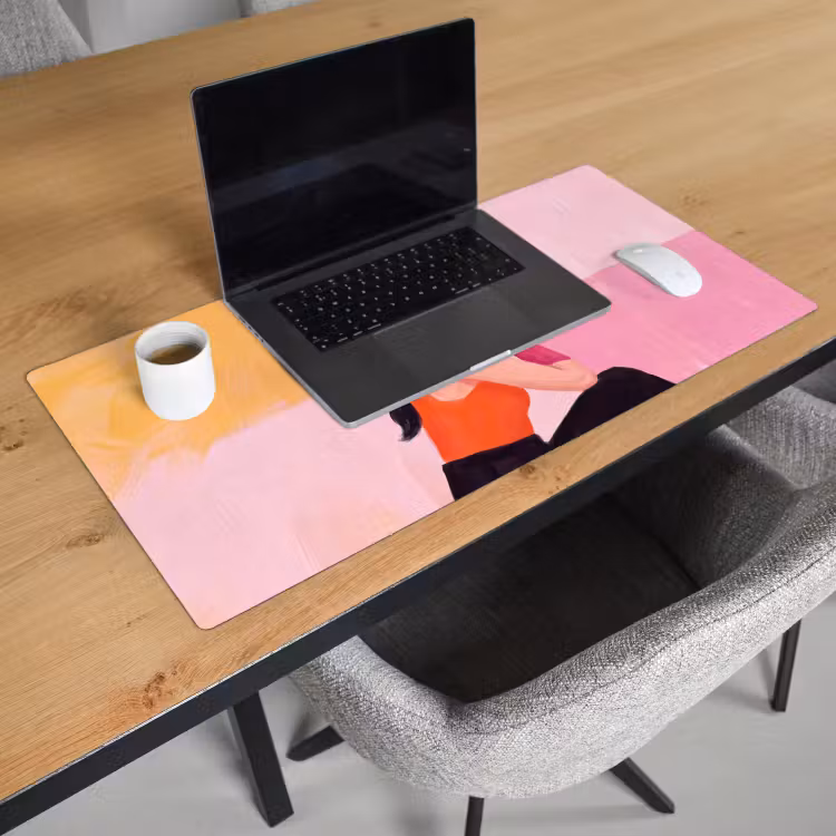 Bureau onderlegger - Vrouw - Hoed - Mode - Modern - Oranje — 3