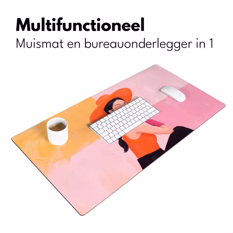 Bureau onderlegger - Vrouw - Hoed - Mode - Modern - Oranje — 7
