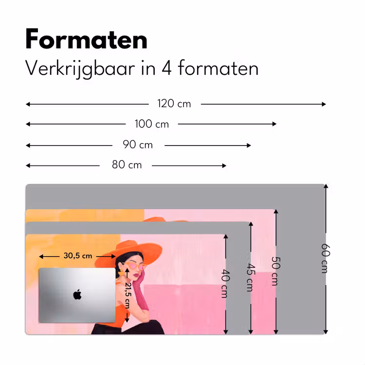 Bureau onderlegger - Vrouw - Hoed - Mode - Modern - Oranje — 8
