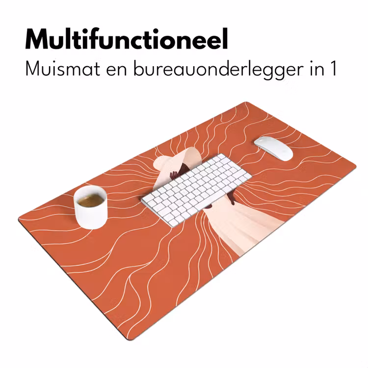 Bureau onderlegger - Vrouw - Hoed - Portret - Modern - Beige — 7