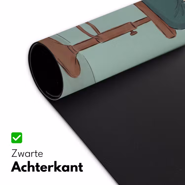 Bureau onderlegger - Vrouw - Laptop - Zittend - Illustratie - Groen — 5