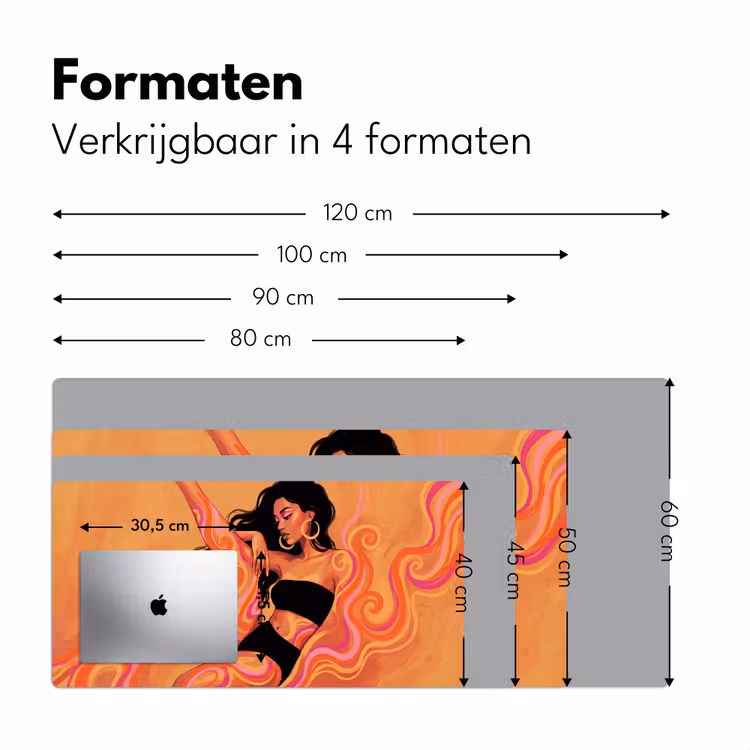 Bureau onderlegger - Vrouw - Portret - Abstract - Modern - Kleurrijk — 8