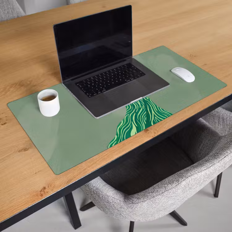 Bureau onderlegger - Vrouw - Portret - Illustratie - Modern - Groen — 3