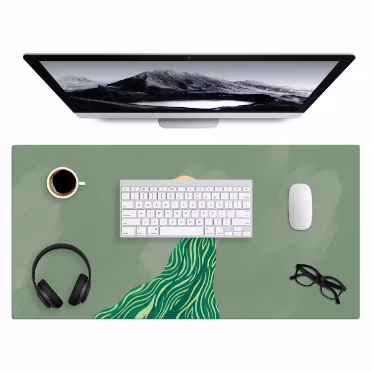 Bureau onderlegger - Vrouw - Portret - Illustratie - Modern - Groen — 4