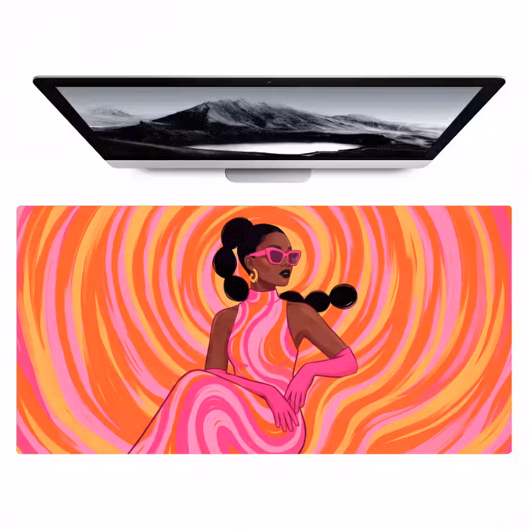 Bureau onderlegger - Vrouw - Portret - Kunst - Abstract - Roze — 1