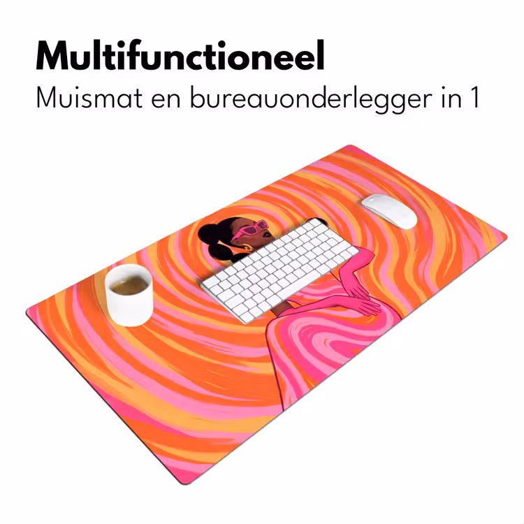 Bureau onderlegger - Vrouw - Portret - Kunst - Abstract - Roze — 7