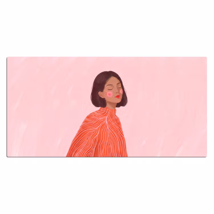 Bureau onderlegger - Vrouw - Portret - Modern - Kunst - Roze — 2
