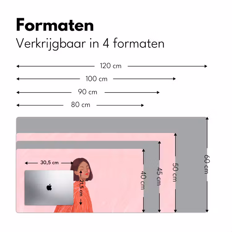 Bureau onderlegger - Vrouw - Portret - Modern - Kunst - Roze — 8