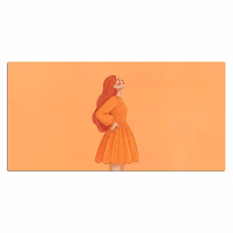 Bureau onderlegger - Vrouw - Profiel - Mensen - Modern - Oranje — 2