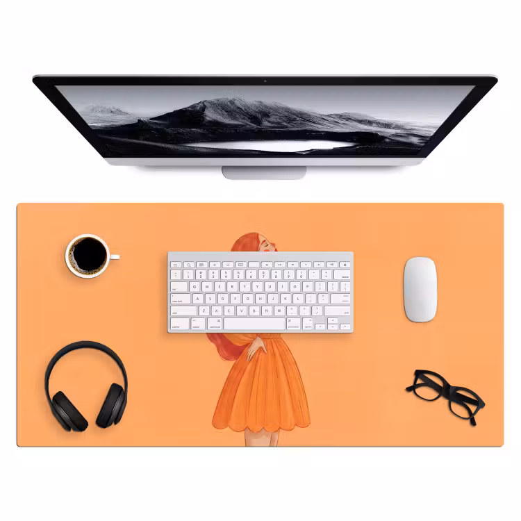 Bureau onderlegger - Vrouw - Profiel - Mensen - Modern - Oranje — 4