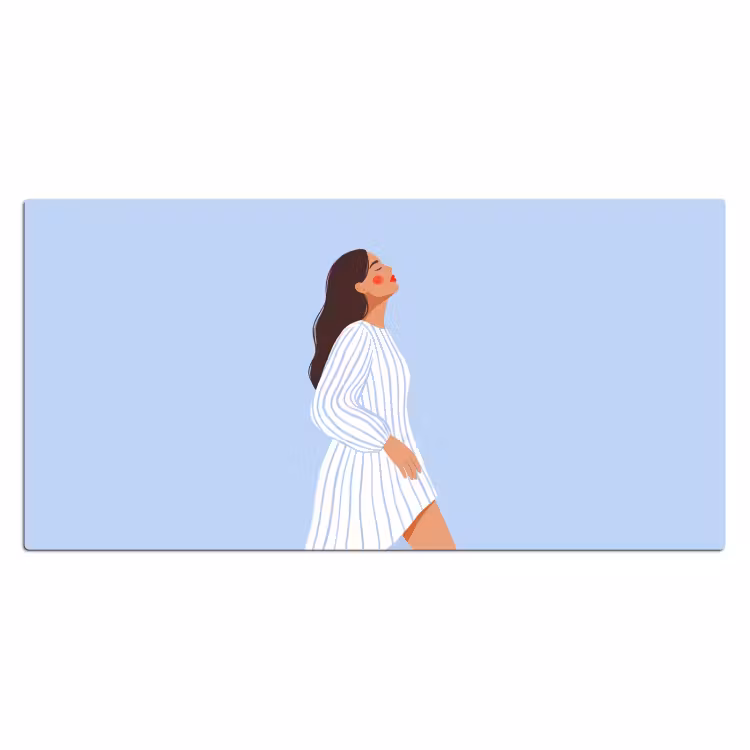 Bureau onderlegger - Vrouw - Profiel - Rust - Modern - Illustratie — 2
