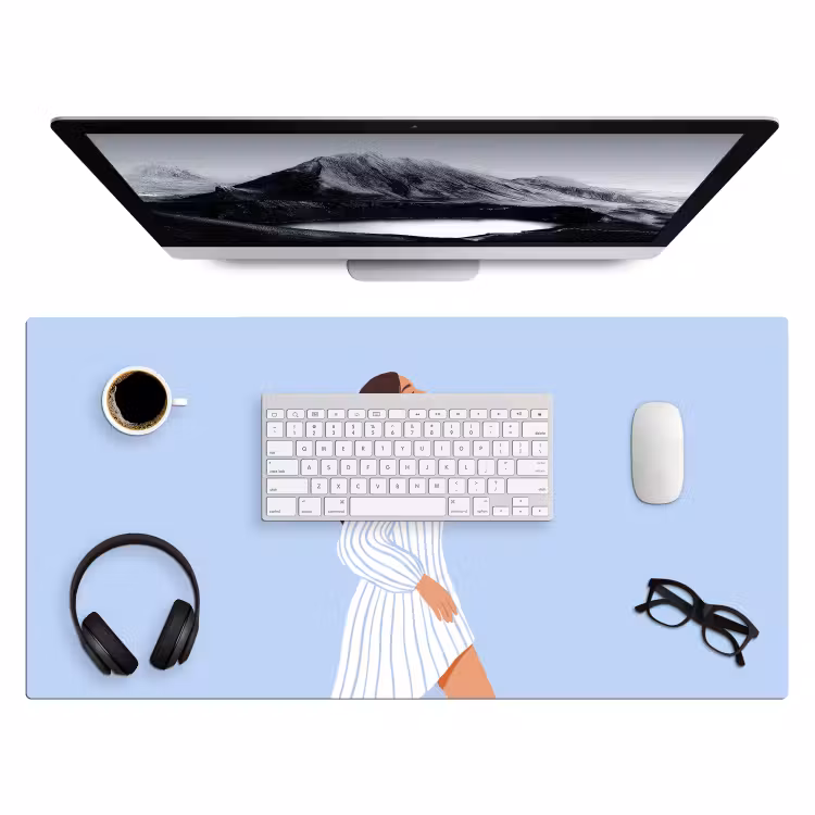Bureau onderlegger - Vrouw - Profiel - Rust - Modern - Illustratie — 4