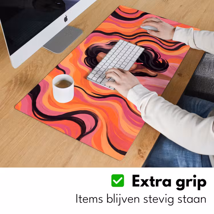 Bureau onderlegger - Vrouw - Zonnebril - Modern - Portret - Oranje — 6