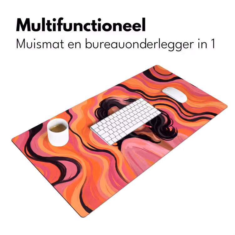 Bureau onderlegger - Vrouw - Zonnebril - Modern - Portret - Oranje — 7