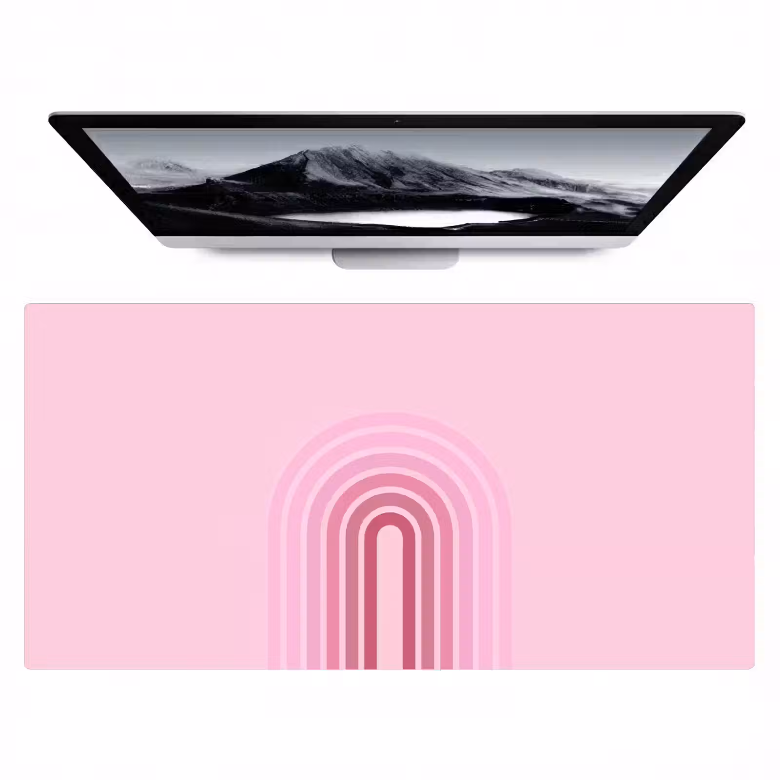 Bureau onderlegger - Regenboog - Roze - Abstract - Modern - Minimalistisch — 1