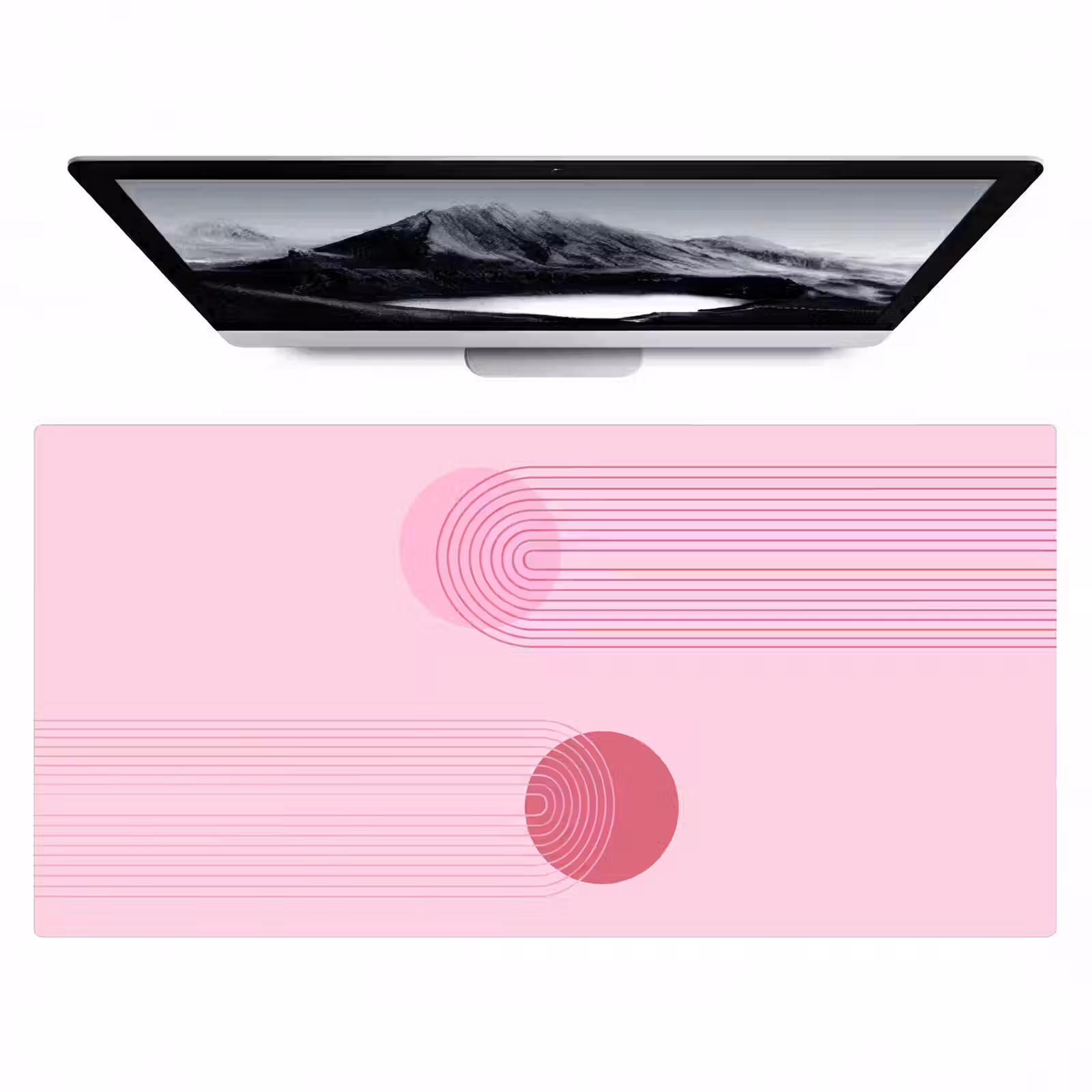 Bureau onderlegger - Vormen - Lijnen - Minimalistisch - Roze — 1