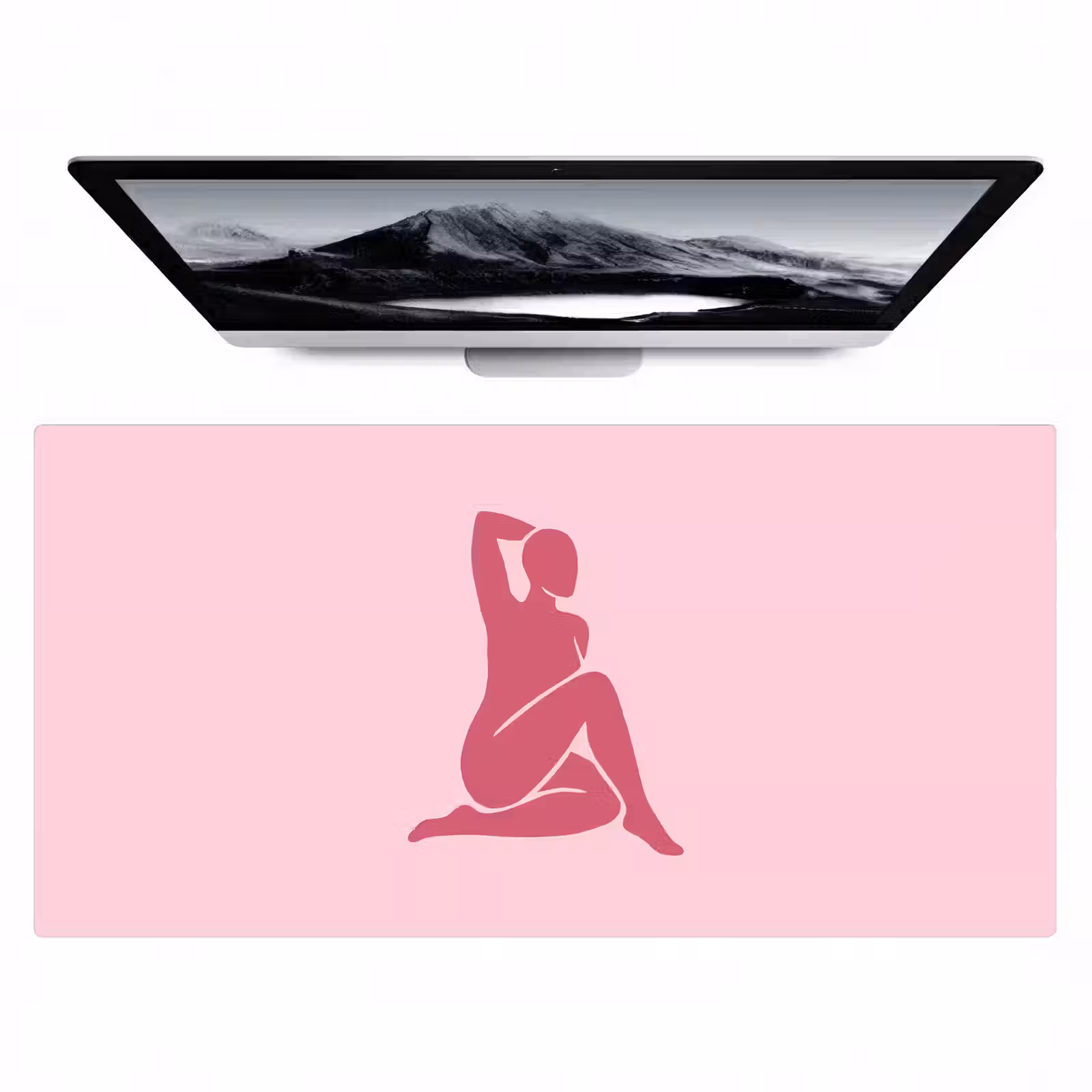 Bureau onderlegger - Vrouw - Silhouet - Abstract - Modern - Roze — 1