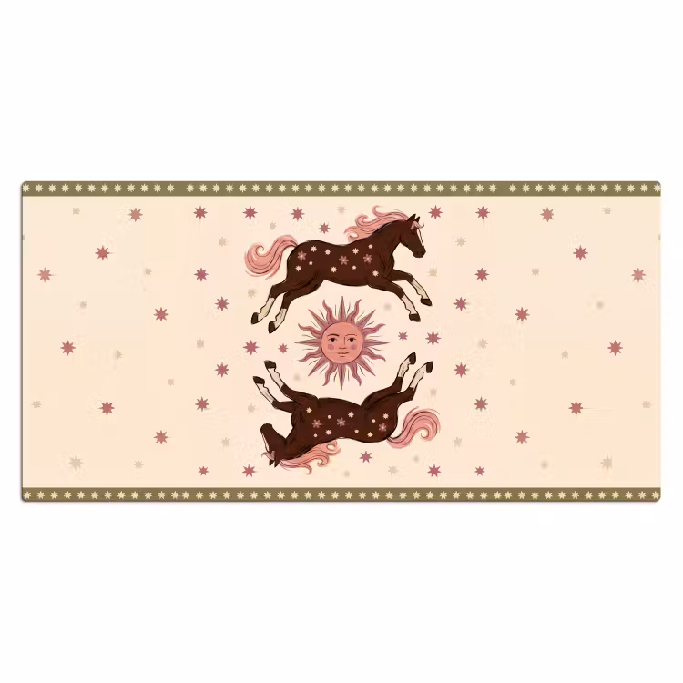 Bureau onderlegger - Paard - Zon - Mystiek - Illustratie - Roze — 2