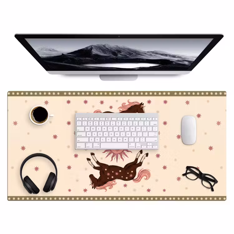 Bureau onderlegger - Paard - Zon - Mystiek - Illustratie - Roze — 4