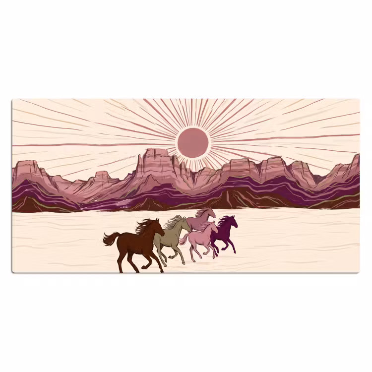 Bureau onderlegger - Paarden - Rennend - Woestijn - Natuur - Abstract — 2
