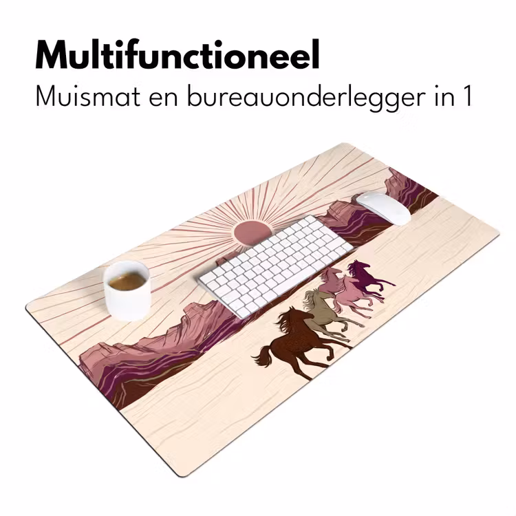 Bureau onderlegger - Paarden - Rennend - Woestijn - Natuur - Abstract — 7