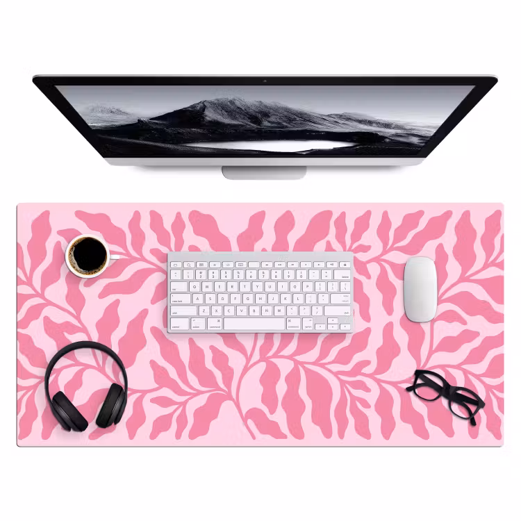 Bureau onderlegger - Planten - Organisch - Abstract - Modern - Roze — 4
