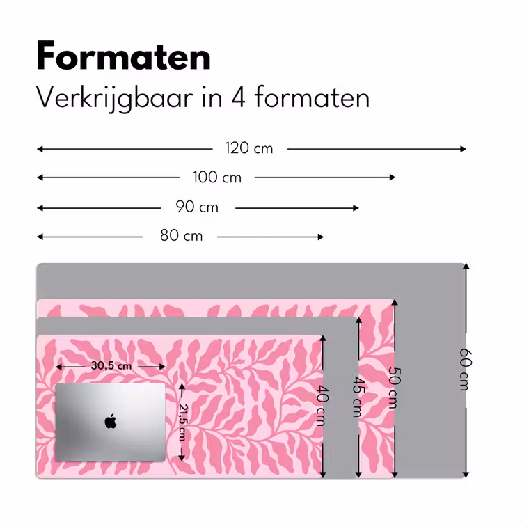Bureau onderlegger - Planten - Organisch - Abstract - Modern - Roze — 8