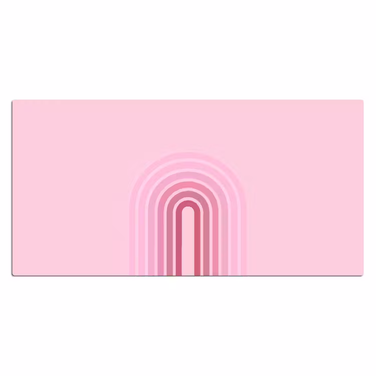 Bureau onderlegger - Regenboog - Roze - Abstract - Modern - Minimalistisch — 2